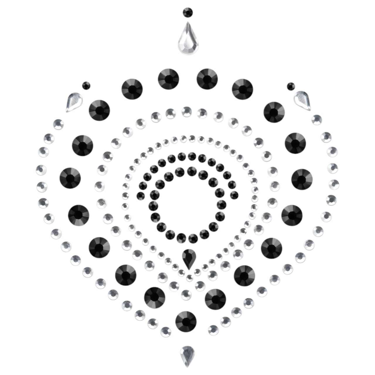 Csillogó gyémántok intim ékszer szett - 3 részes (fekete)