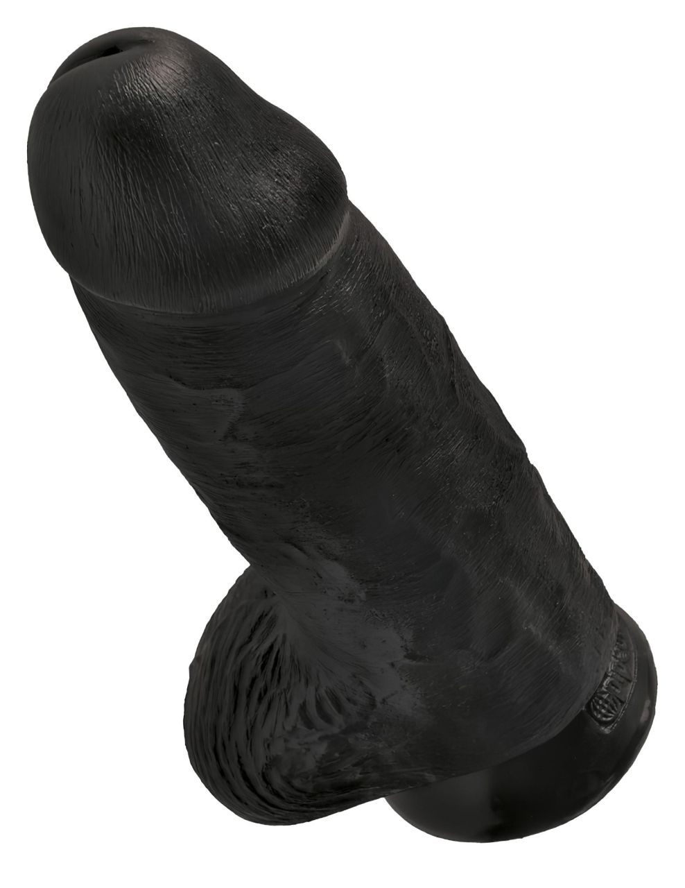 King Cock 9 Chubby - tapadókorongos, herés dildó (23cm) - fekete