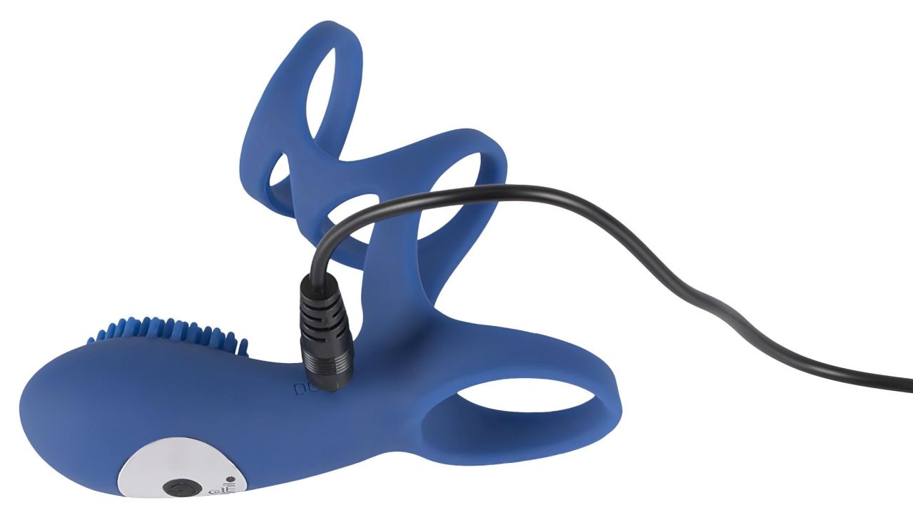 SMILE Couple - akkus, vibrációs péniszmandzsetta (kék)