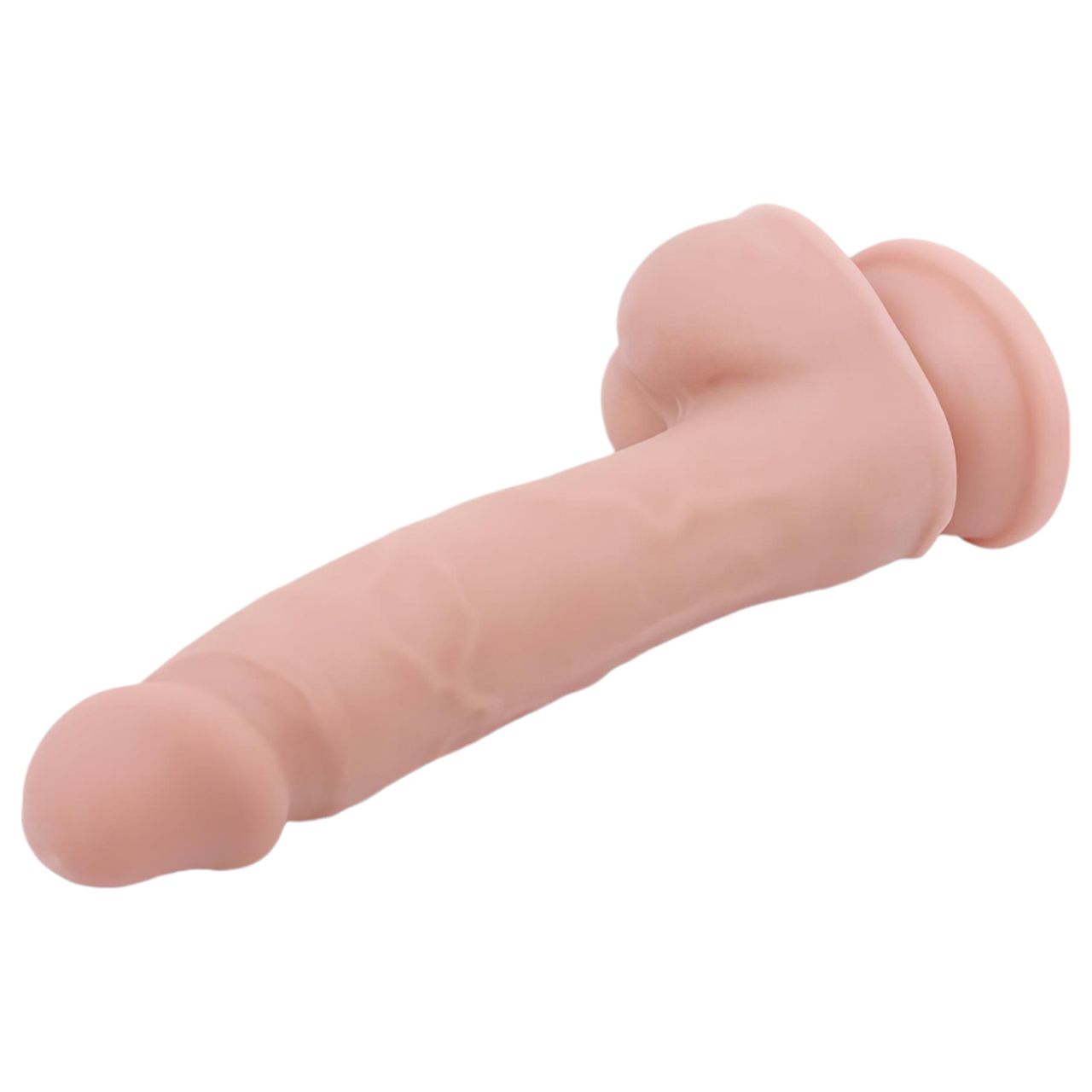 Mr. Dixx 7.6 - tapadókorongos, herés dildó - natúr (19,5cm)