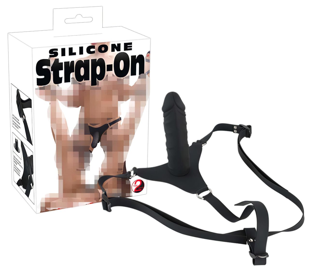 You2Toys - Silicone Strap-On - felcsatolható dildó (fekete)