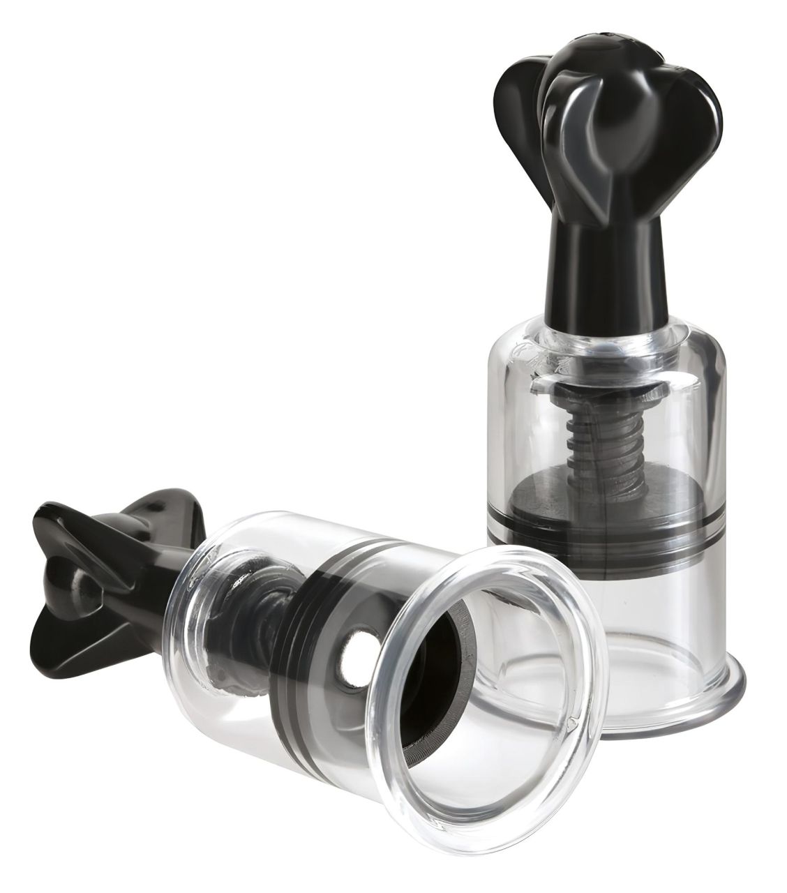 Fetish Super Suckers - mellbimbó szívó pumpa (fekete-átlátszó)