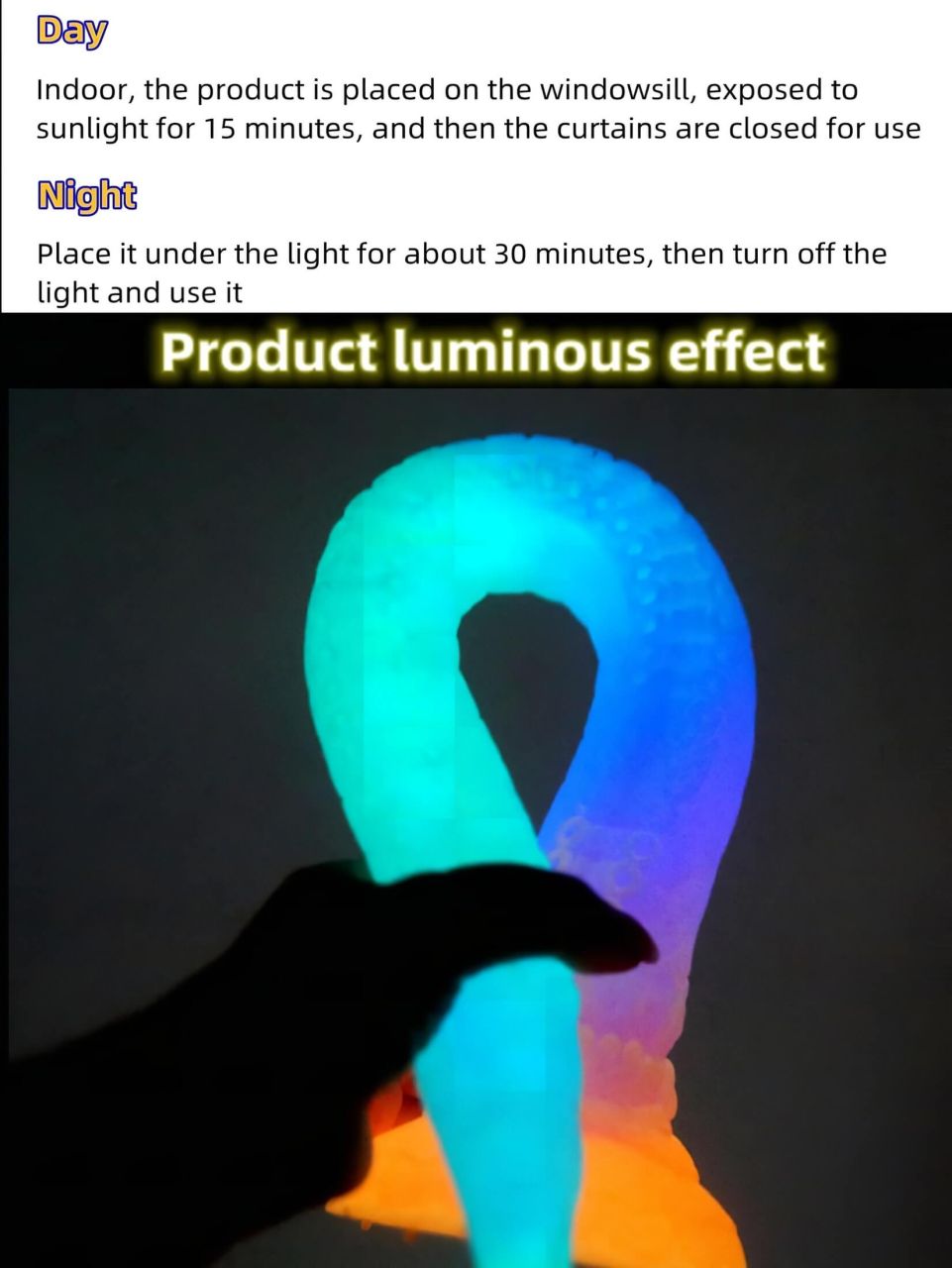 OgazR XXL Eel - foszforeszkáló anál dildó - 47 cm (pink)