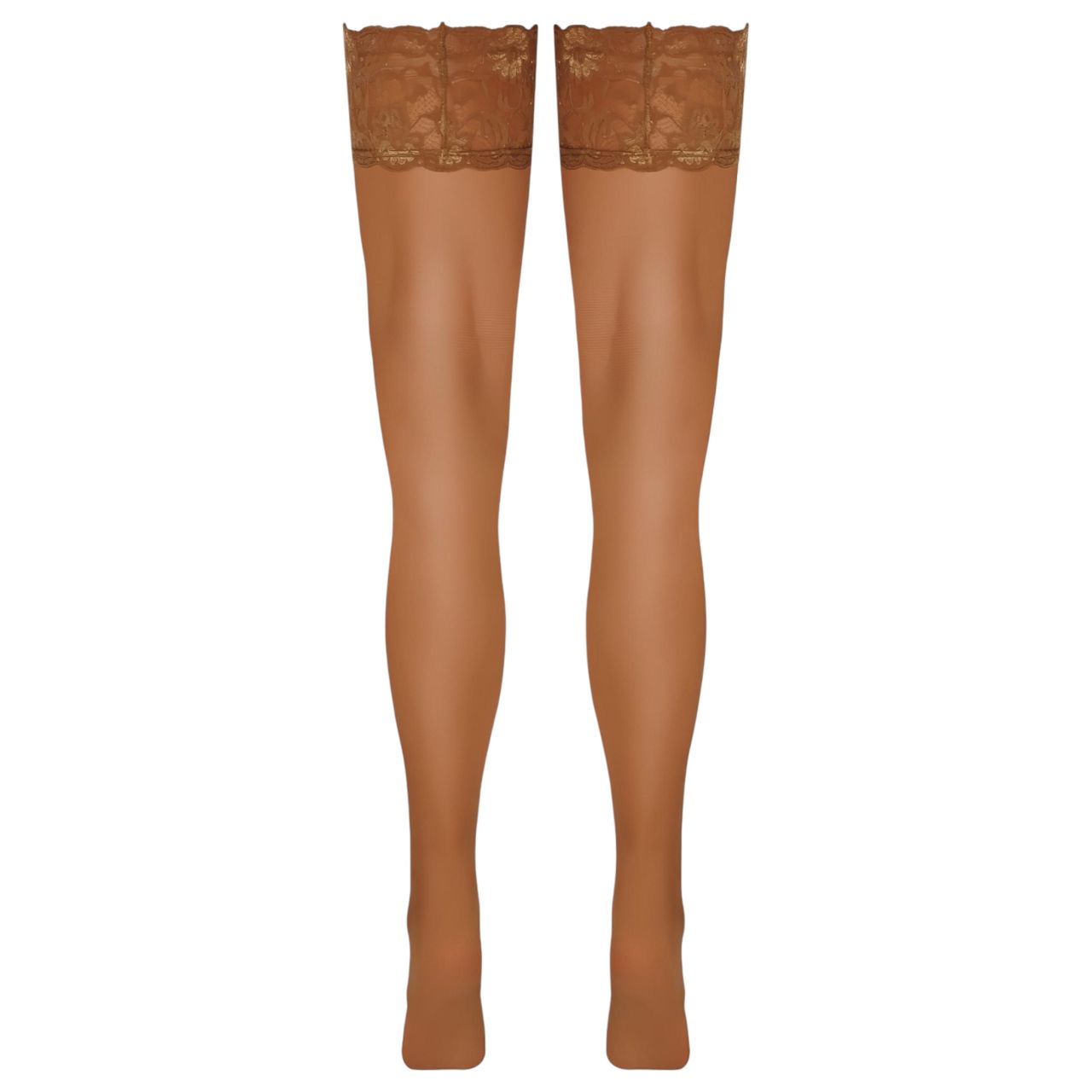 Cottelli - csipkés, virágos combfix (natúr)