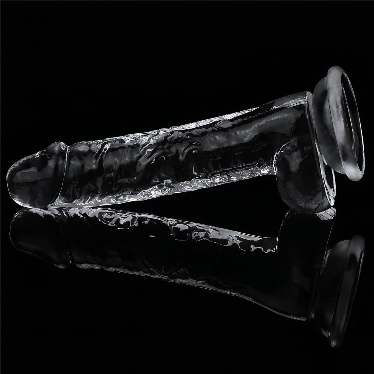 Lovetoy Flawless Clear - tapadókorongos dildó - 19cm (átlátszó)
