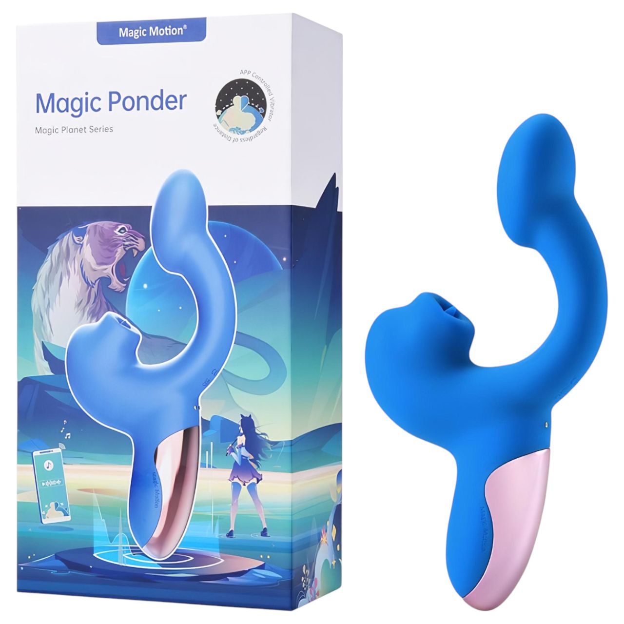 Magic Motion Magic Ponder - 2in1 csiklókaros vibrátor (kék)
