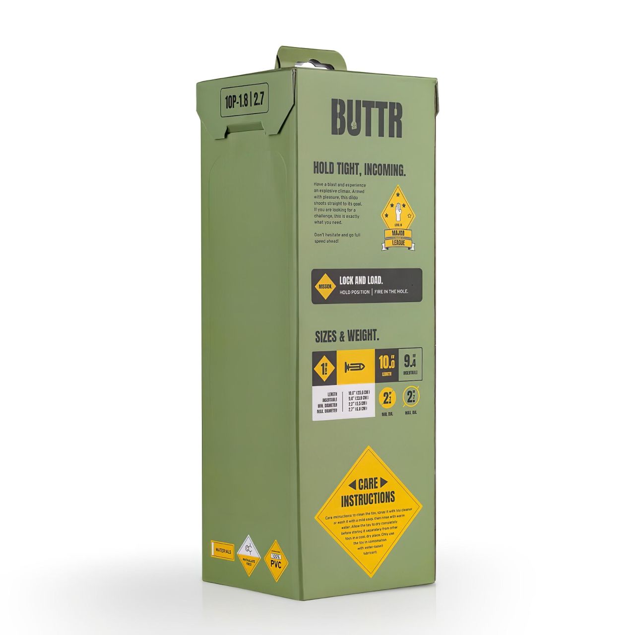 BUTTR 10 Punder - tapadókorongos nagy dildó (fekete)