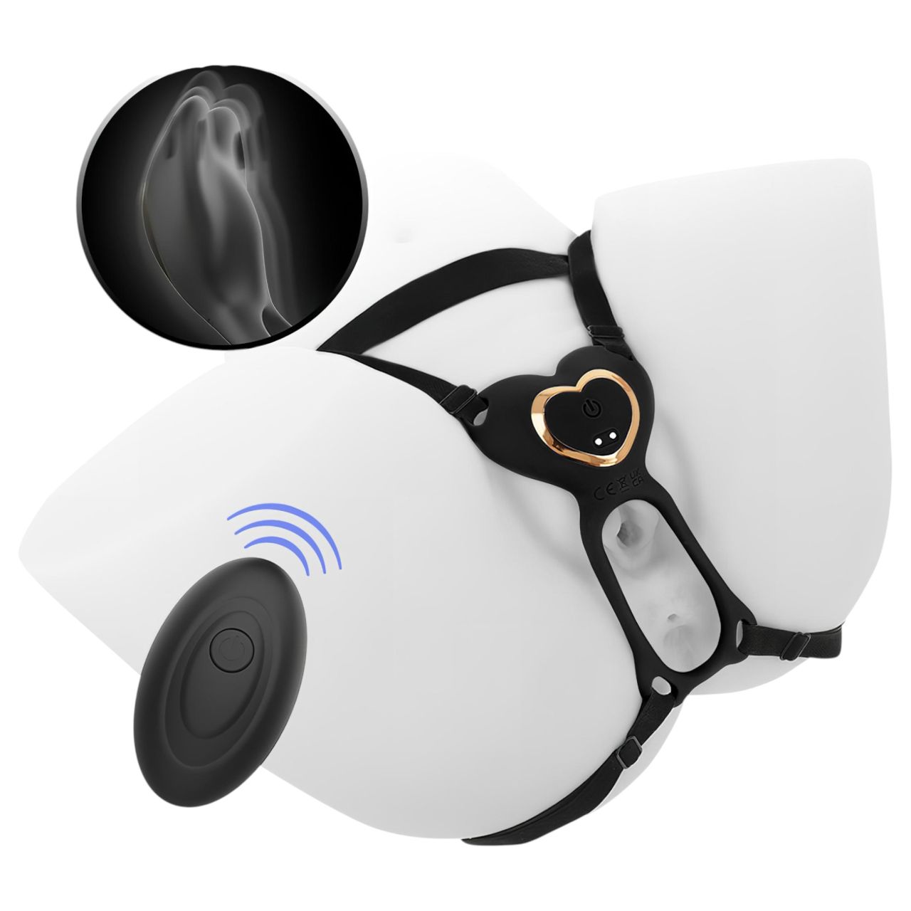 IBIZA - felcsatolható csiklóizgató vibrátor (fekete)