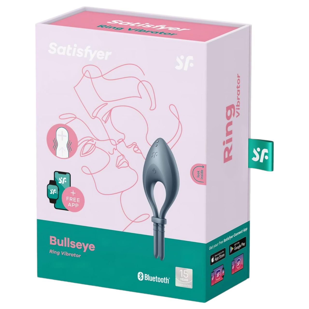 Satisfyer Bullseye - okos vibrációs péniszgyűrű (szürke)