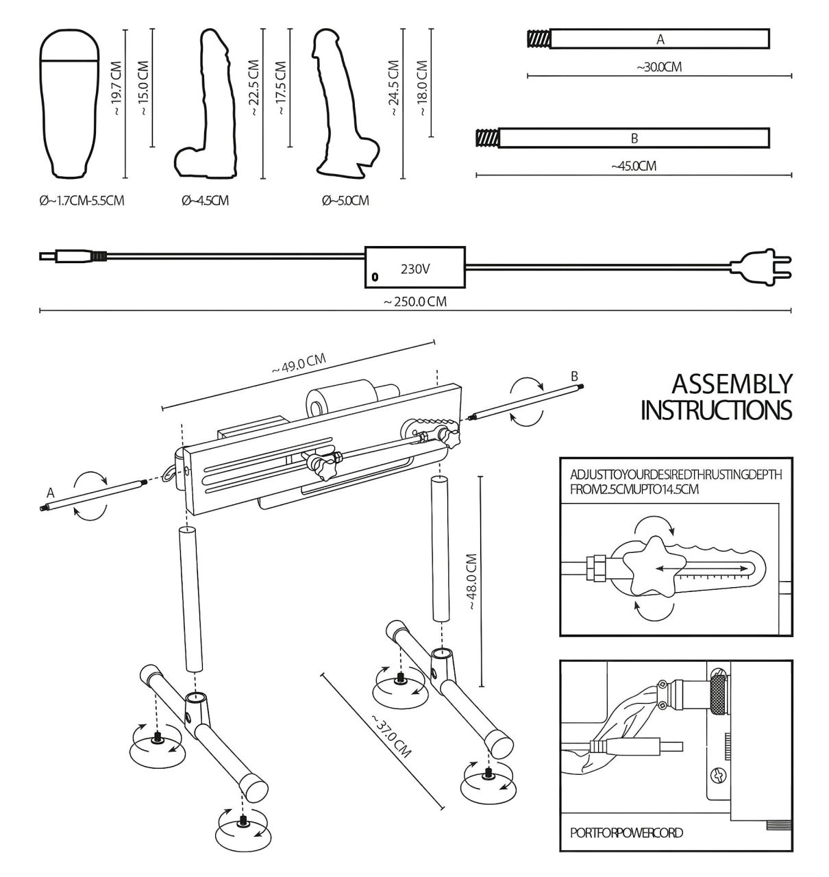 The Banger Fucking Machine - dupla szexgép + 2 dildó és 1 műpunci The Banger Fucking Machine - dupla szexgép + 2 dildó és 1 műpunci