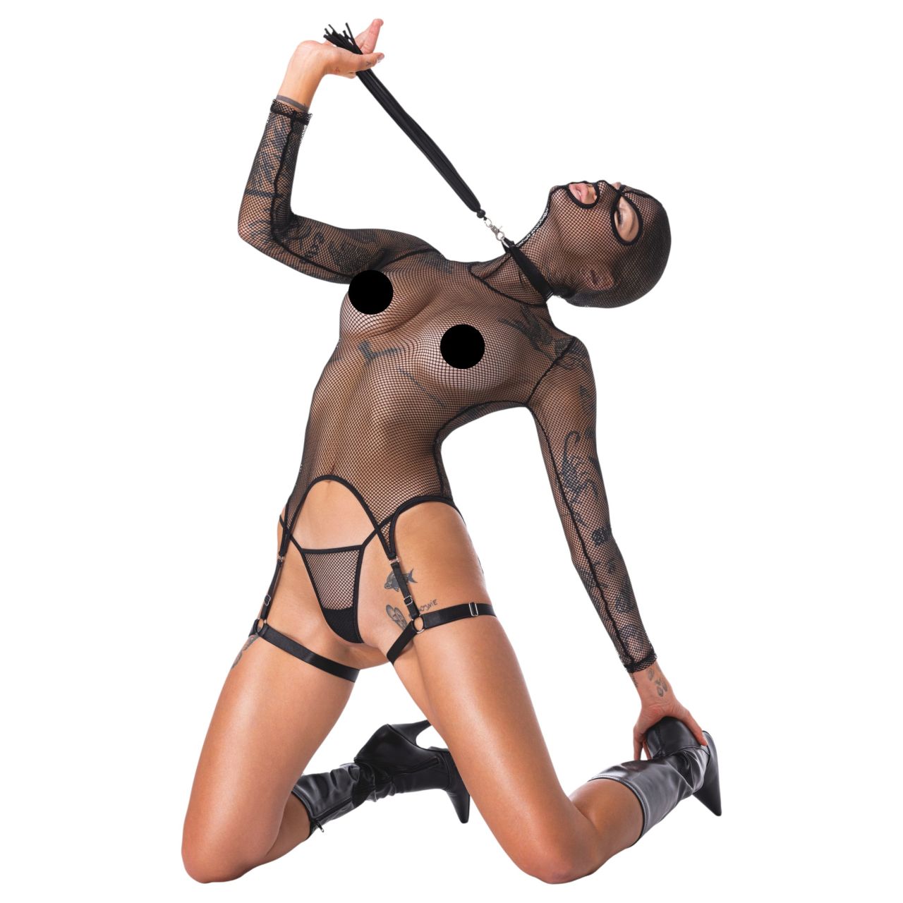 Bad Kitty - BDSM áttetsző necc szett korbáccsal (fekete) Bad Kitty - BDSM áttetsző necc szett korbáccsal (fekete)