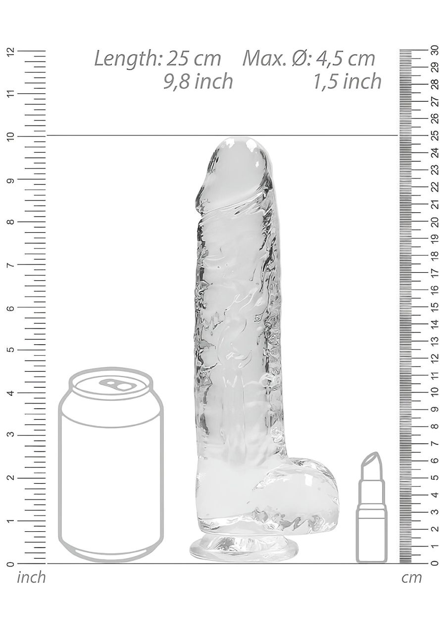RealRock - átlátszó élethű dildó - átlátszó (22cm) RealRock - átlátszó élethű dildó - átlátszó (22cm)