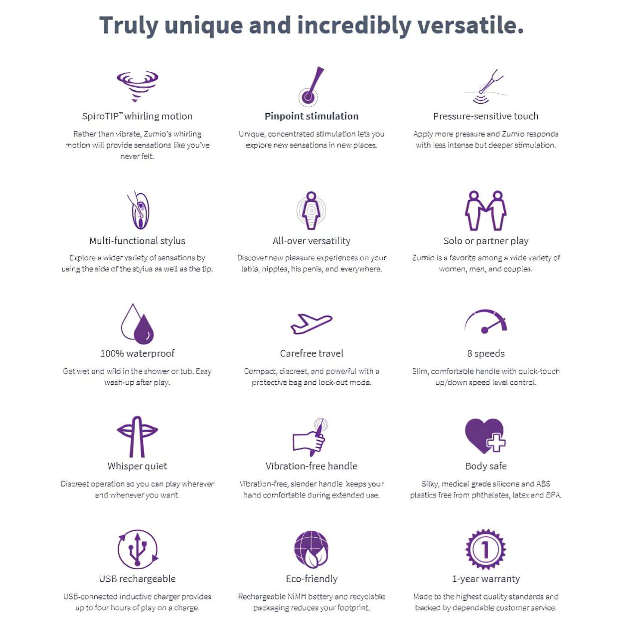 Zumio Soft - akkus csikló vibrátor (lila)