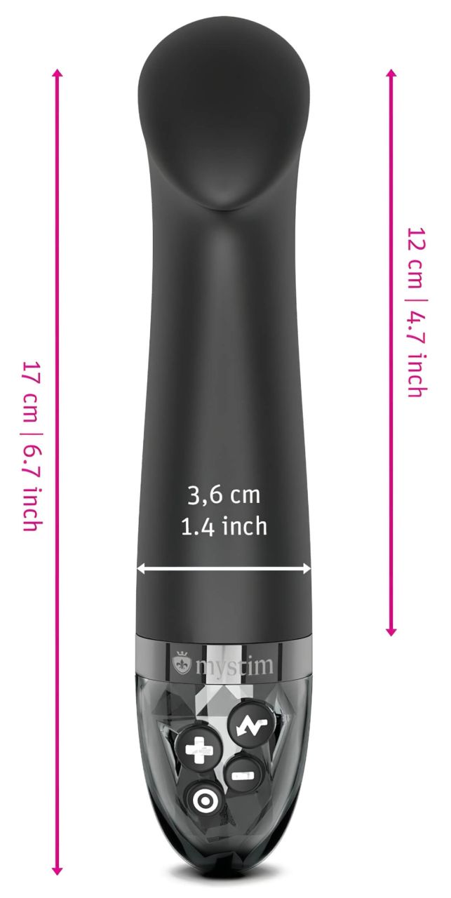 mystim Right on Ron E-Stim - elektro G-pont vibrátor (fekete)