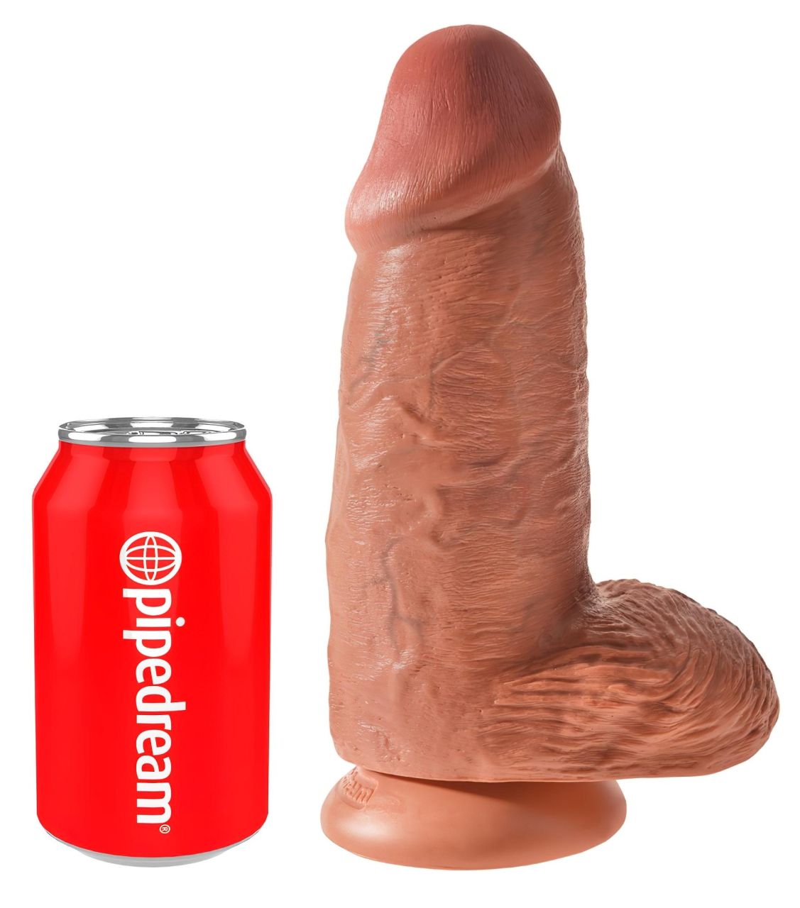 King Cock 9 Chubby - tapadókorongos, dildó (23 cm) - sötét natúr King Cock 9 Chubby - tapadókorongos, dildó (23 cm) - sötét natúr