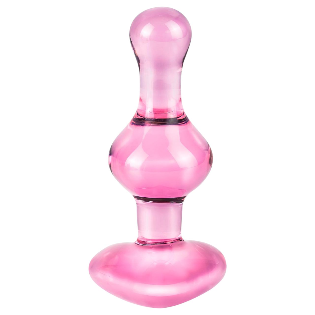 Icicles No. 75 - szíves, üveg anál plug (pink)