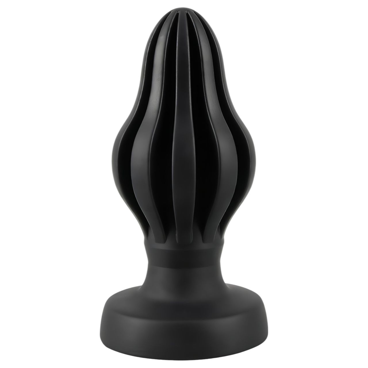 / ANOS - bordázott puha butt plug - 7 cm (fekete)
