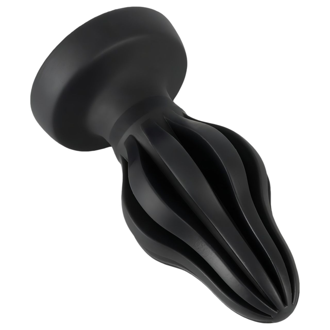 / ANOS - bordázott puha butt plug - 7 cm (fekete)