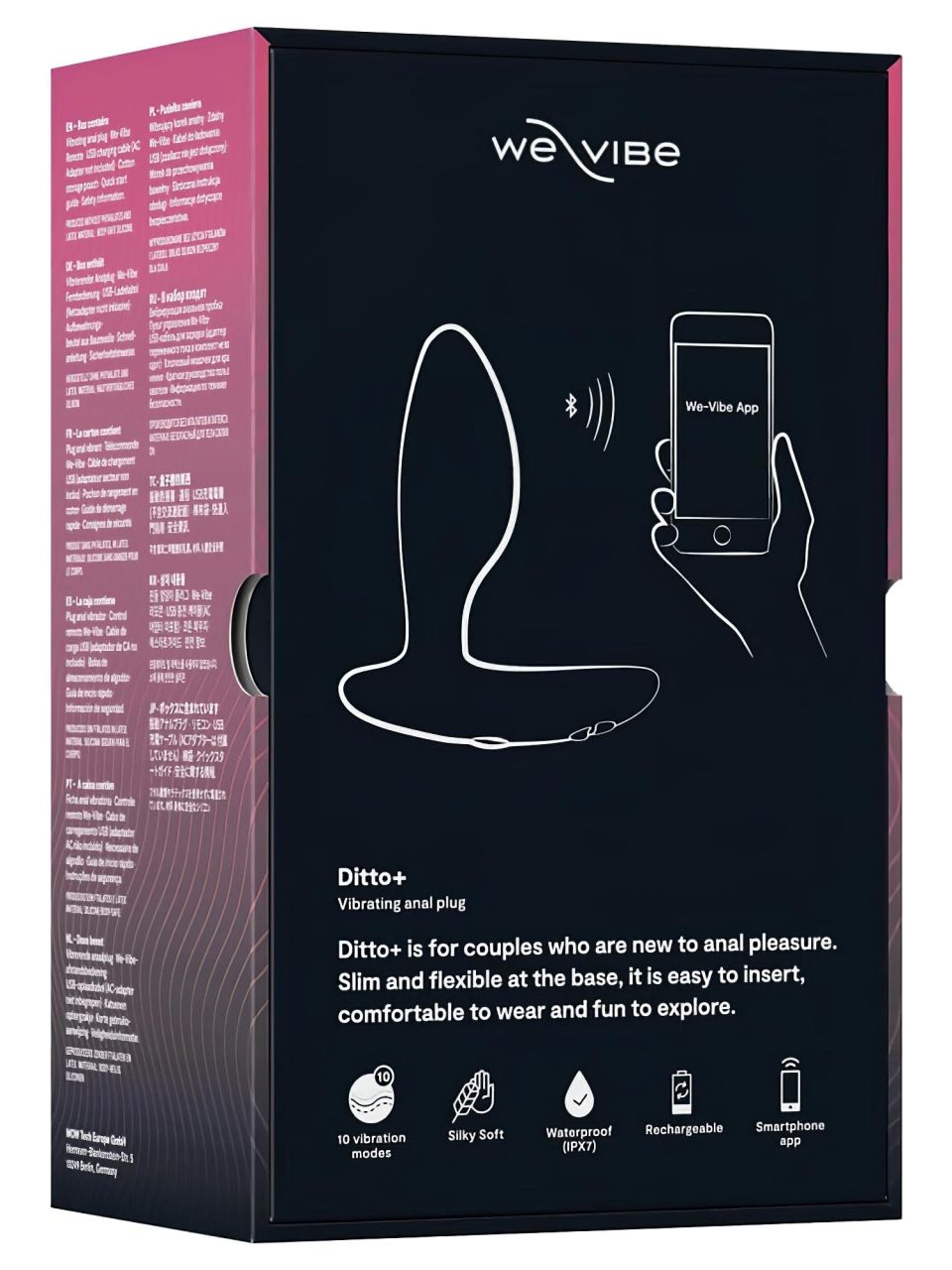 We-Vibe Ditto+ - App-vezérelt análvibrátor (fekete)
