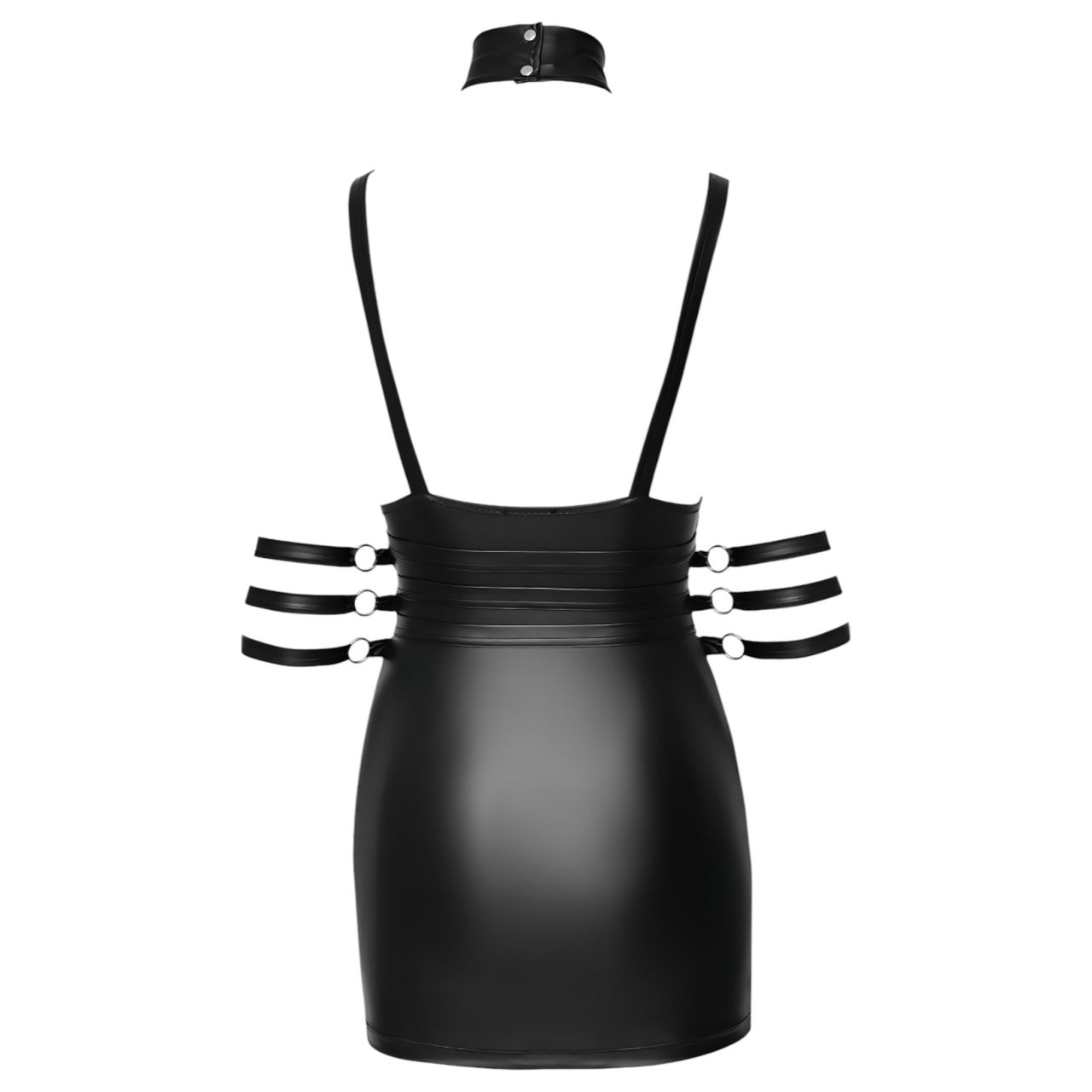 Cottelli Bondage - nyakpántos fényes miniruha (fekete) Cottelli Bondage - nyakpántos fényes miniruha (fekete)
