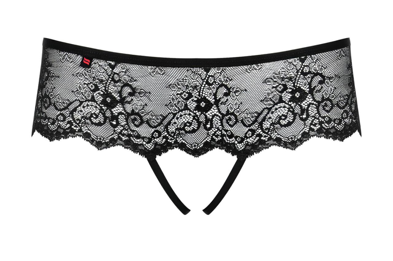Obsessive Merossa - strasszos, nyitott női tanga (fekete) Obsessive Merossa - strasszos, nyitott női tanga (fekete)