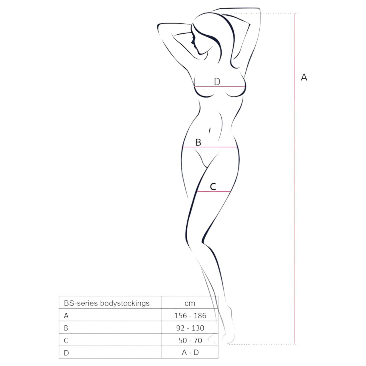 Passion BS077 - hosszúujjú hálós overál (fekete) - S-L