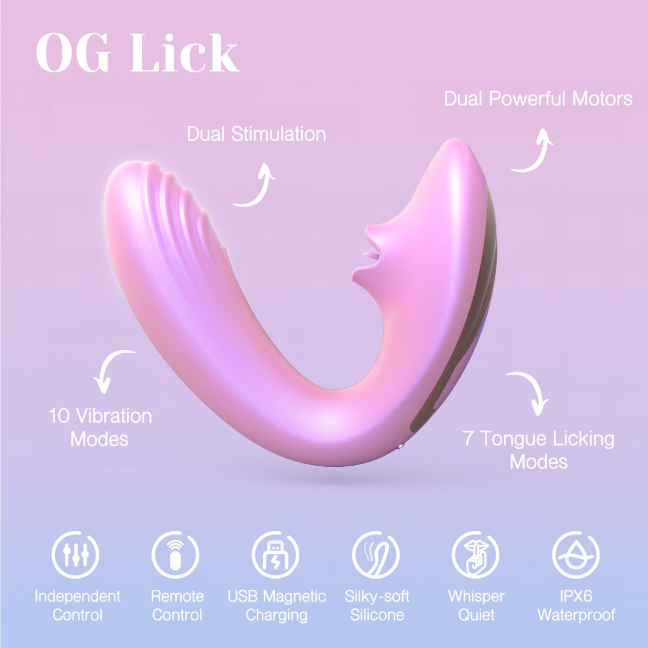 Tracy's Dog OG Lick - G-pont vibrátor és csiklóizgató (pink)