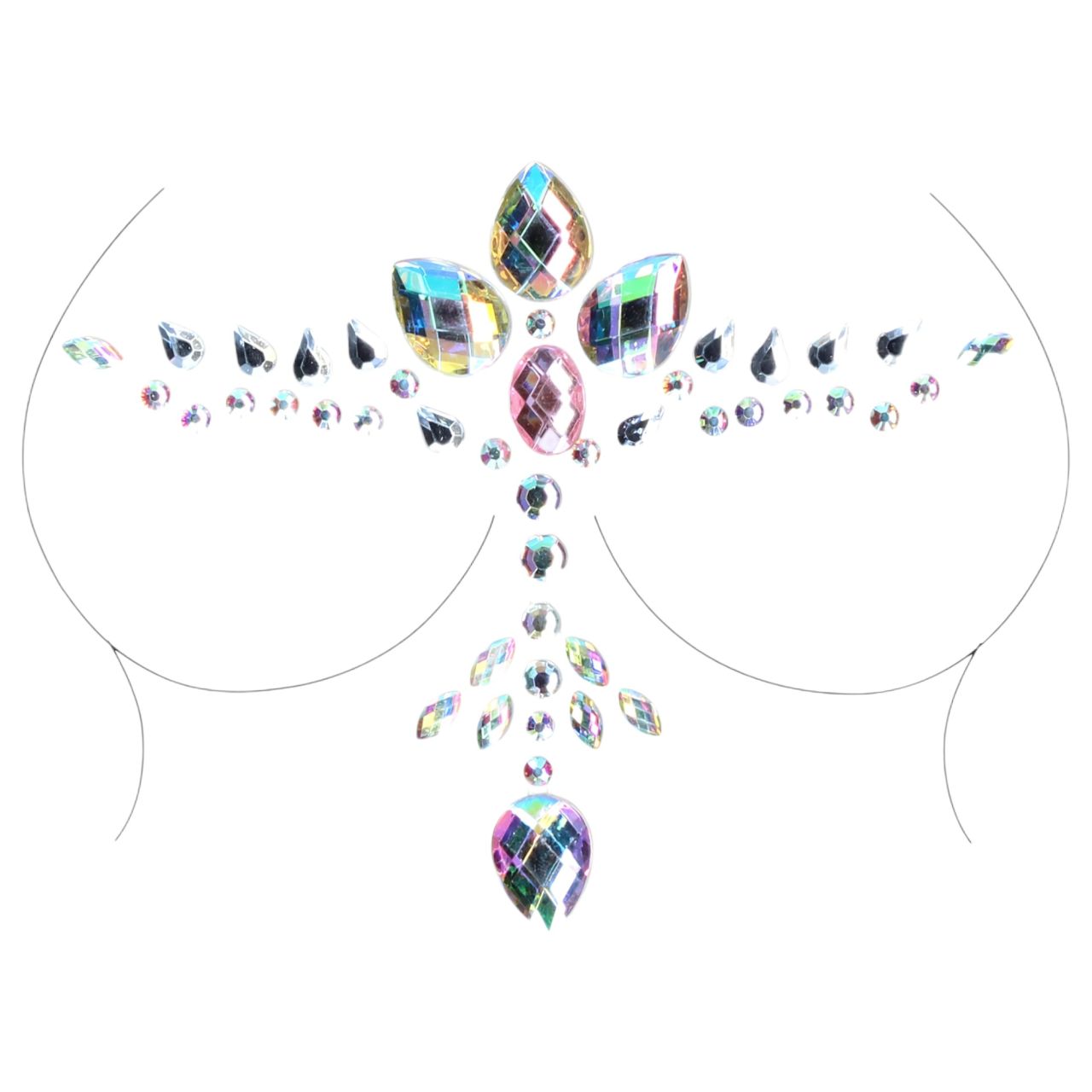 Le Désir - csillogó dekoltázs matrica (szivárvány)