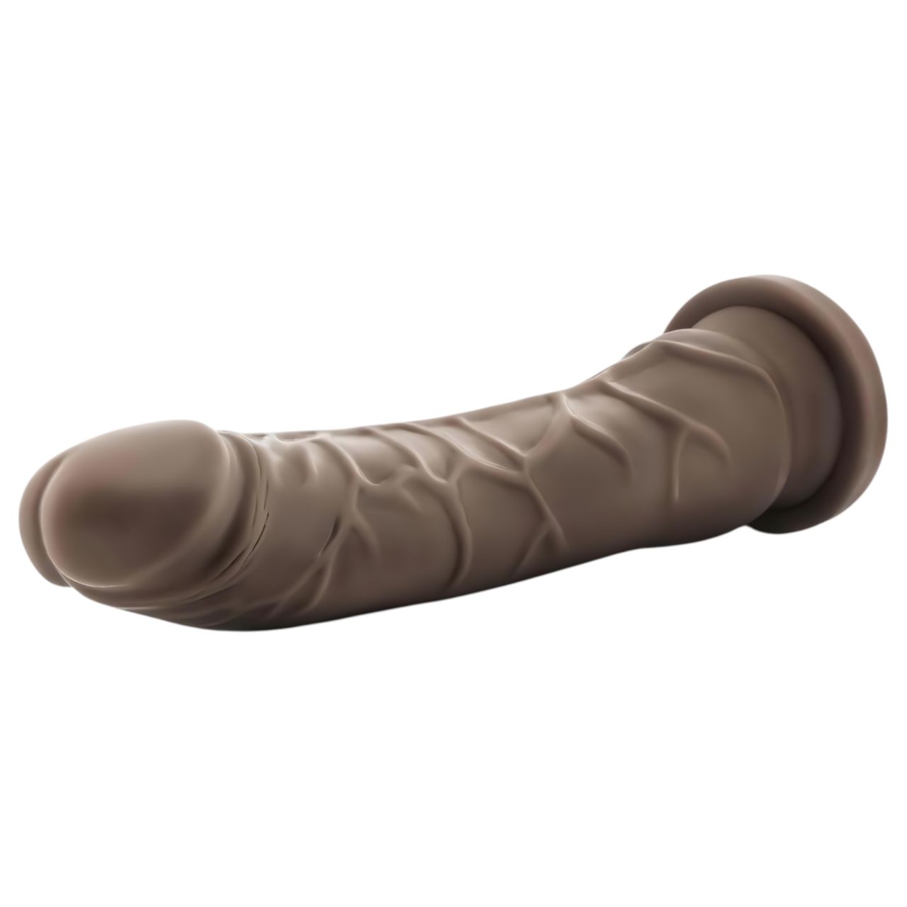 Dr. Skin 8,5 - tapadókorongos élethű dildó (barna, 20,5 cm)