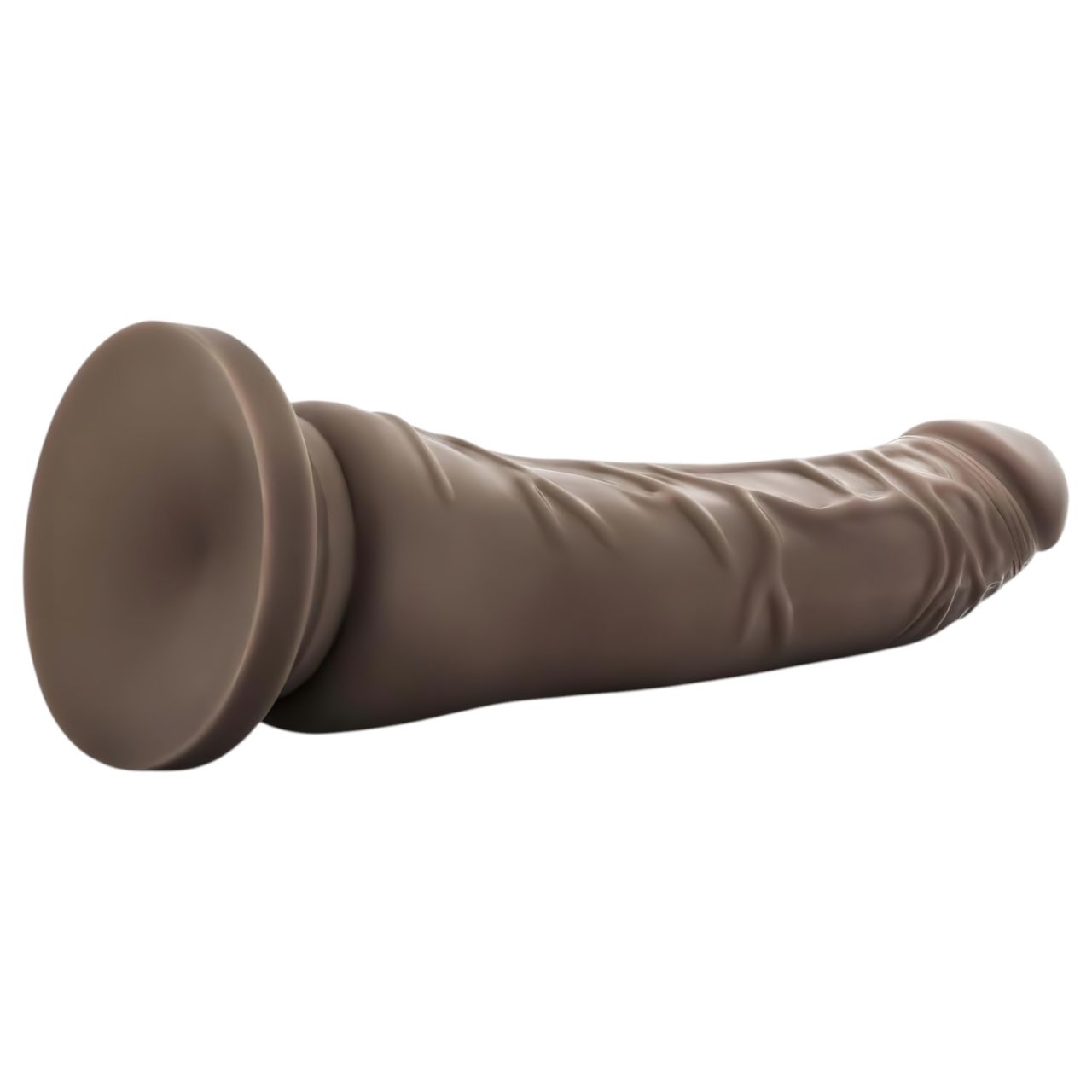 Dr. Skin 8,5 - tapadókorongos élethű dildó (barna, 20,5 cm)