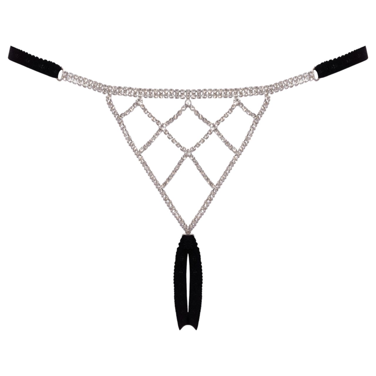 Cottelli - nyitott string tanga ezüst dísszel - fekete (S-L) Cottelli - nyitott string tanga ezüst dísszel - fekete (S-L)