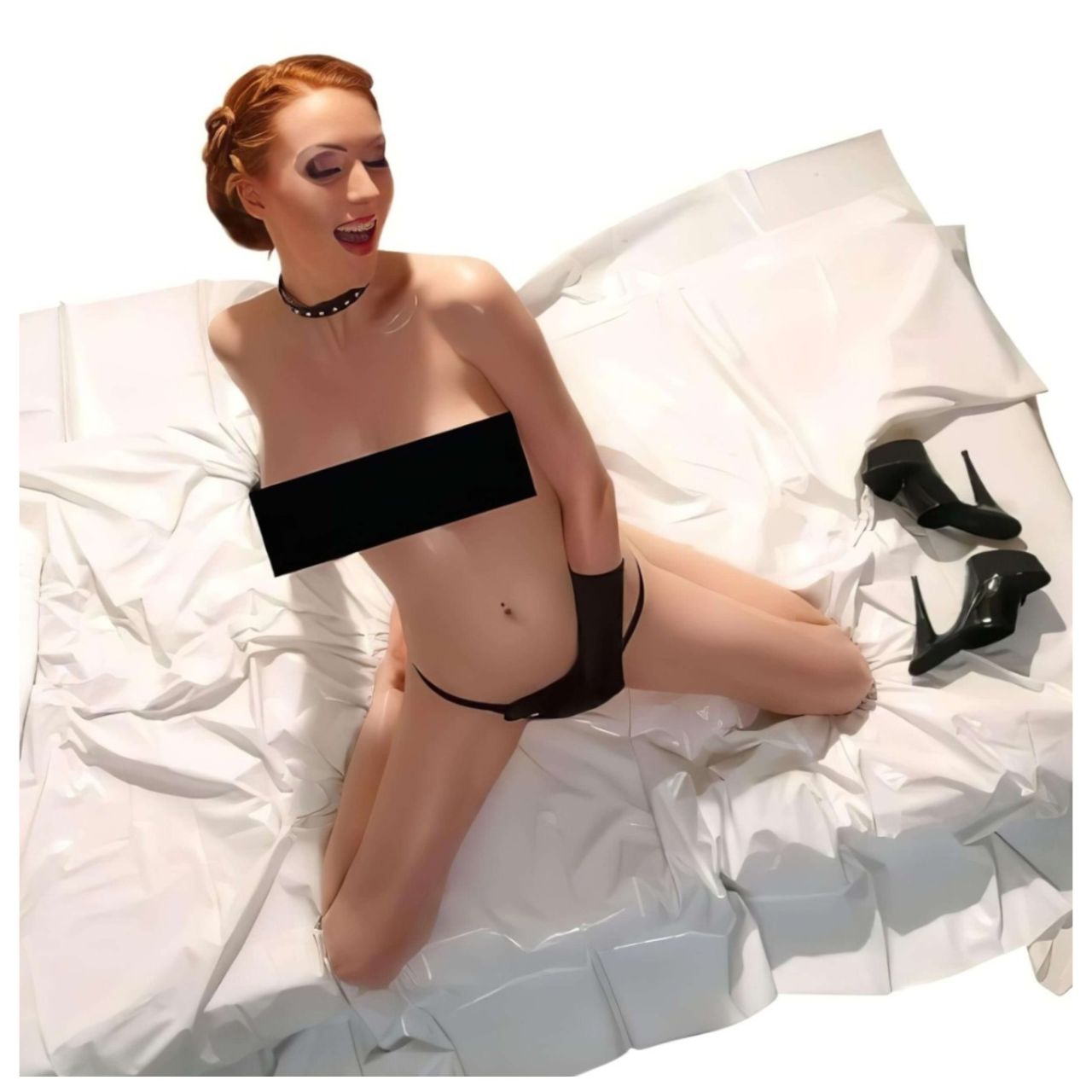 Fetish - lakk lepedő - 200 × 230 cm (fehér)