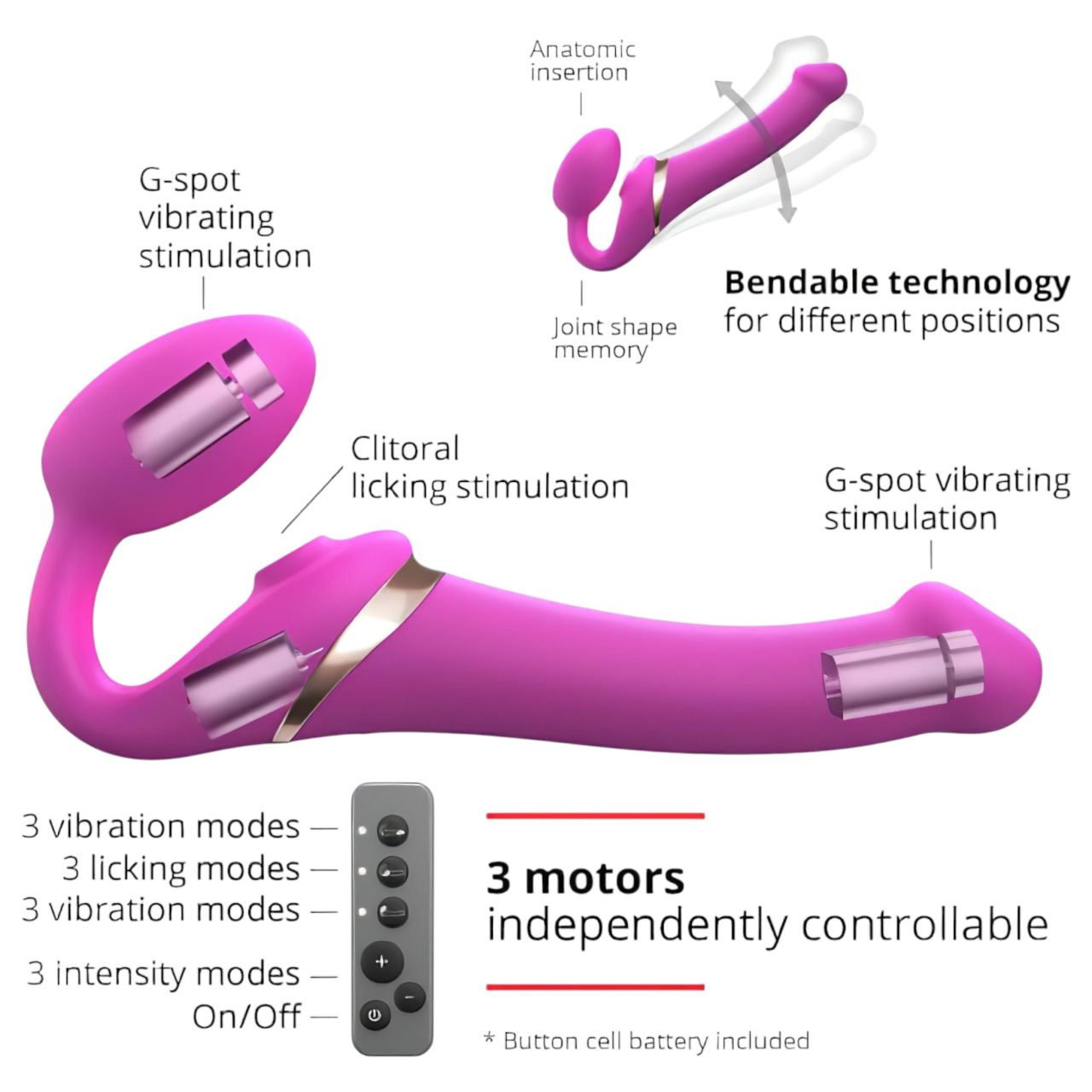 Strap-on-me S - felcsatolható léghullámos vibrátor (pink) Strap-on-me S - felcsatolható léghullámos vibrátor (pink)