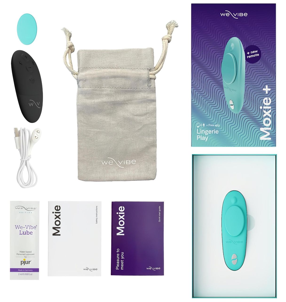 We-Vibe Moxie+ - rádiós, okos csikló vibrátor (türkiz)