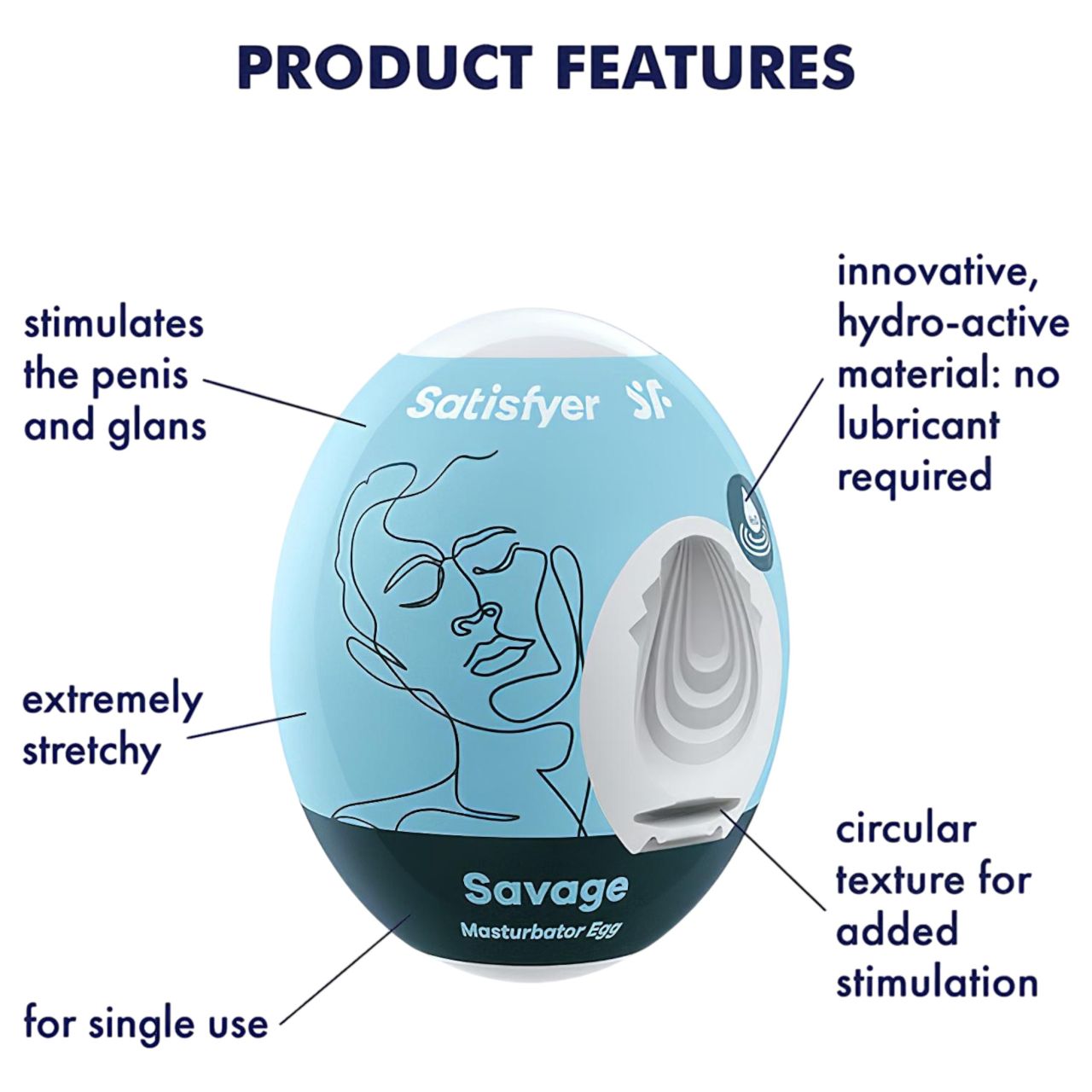Satisfyer Egg Savage - tojás maszturbátor férfiaknak (1 db) Satisfyer Egg Savage - tojás maszturbátor férfiaknak (1 db)