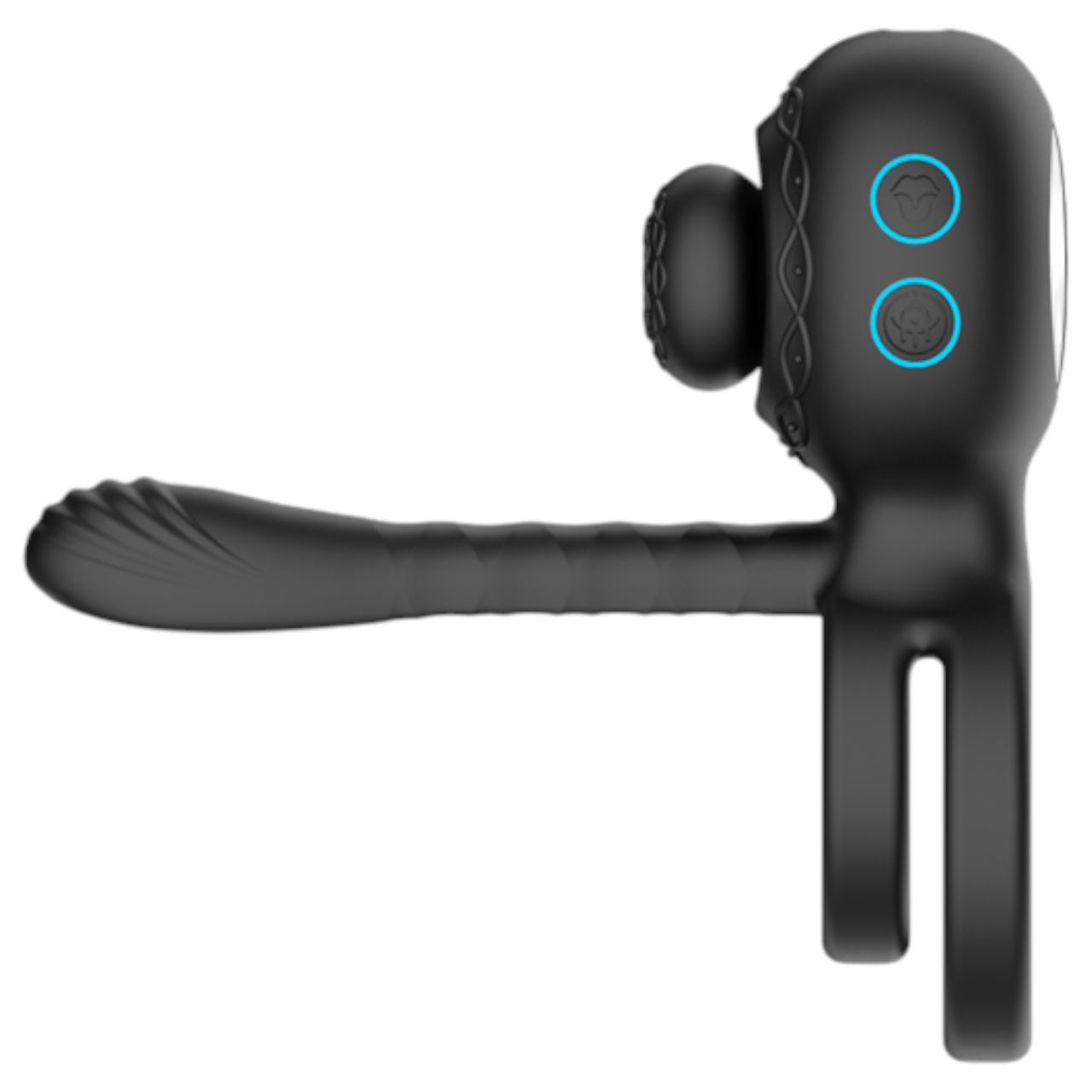 Biu-Biu - péniszgyűrű és párvibrátor (fekete)