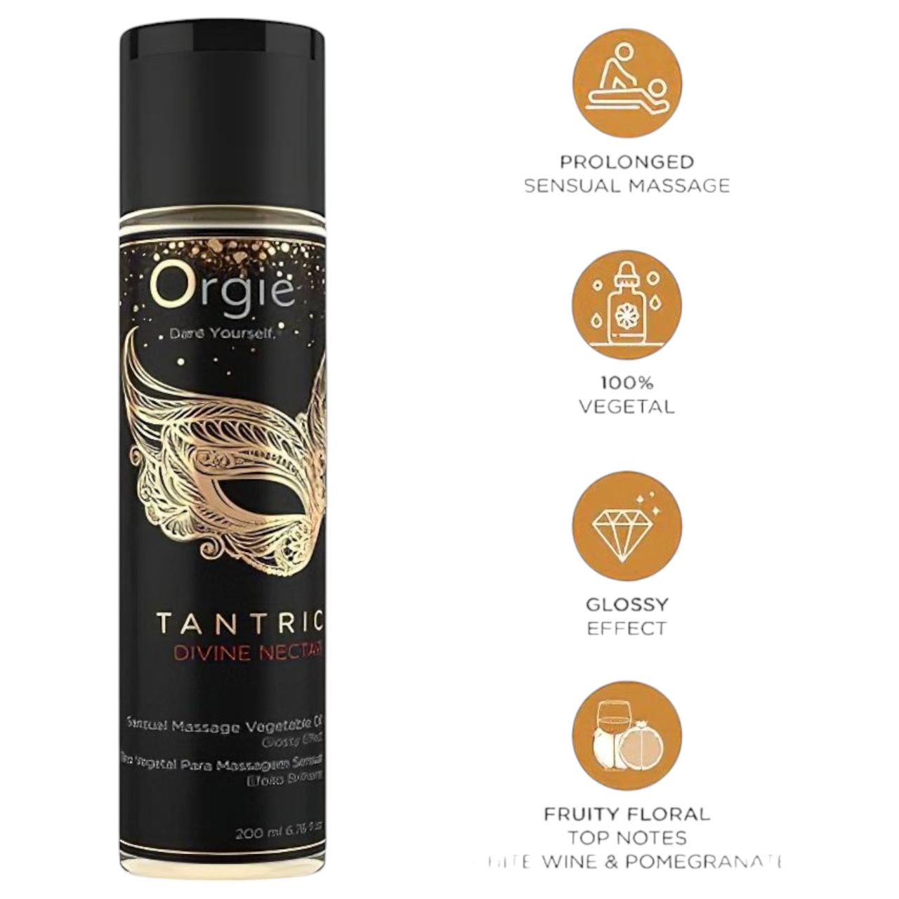 Orgie Tantric Nectar - érzéki masszázsolaj (200ml)