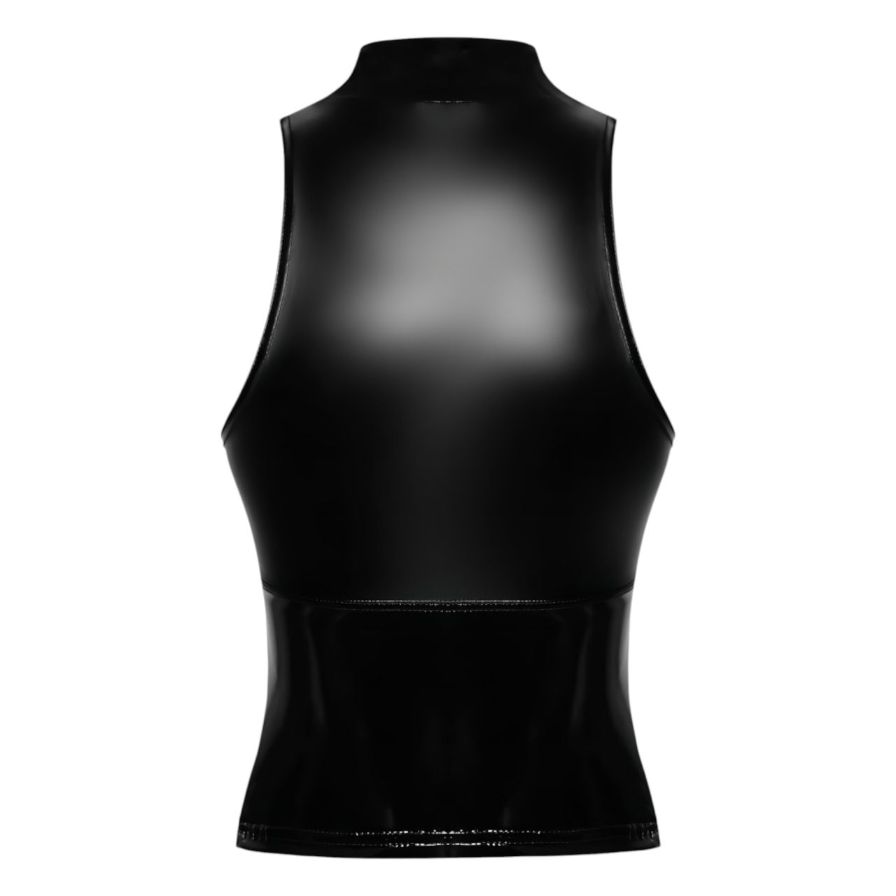 / Noir - fényes cipzáras top (fekete)