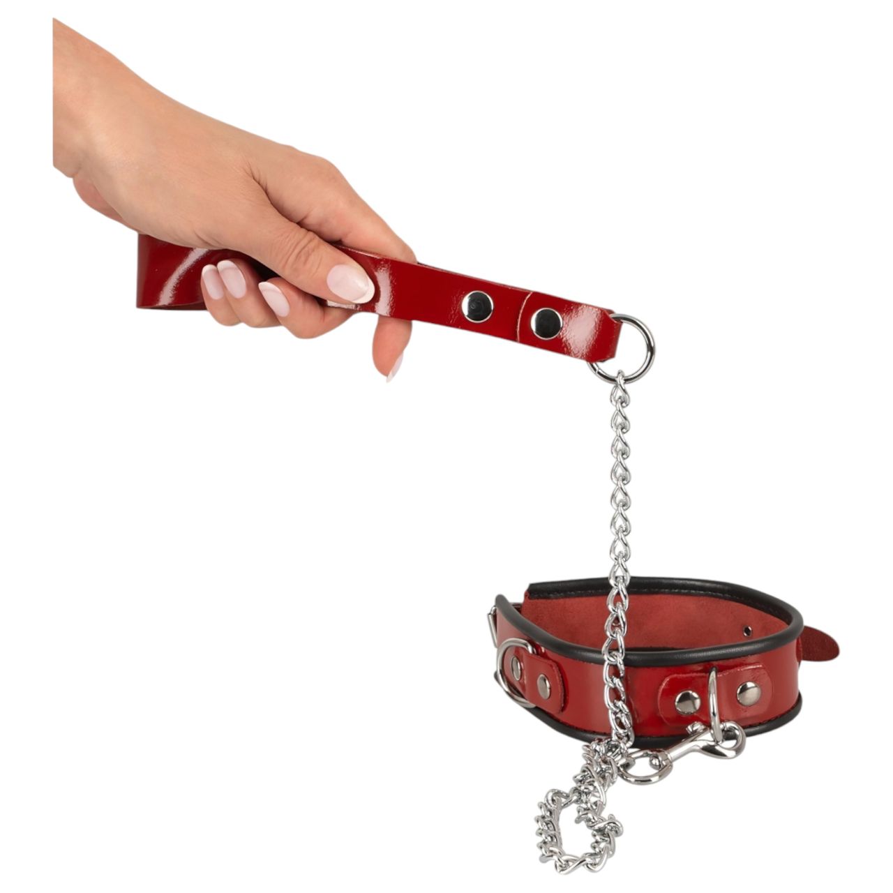/ ZADO - bőr nyakörv és póráz (piros)