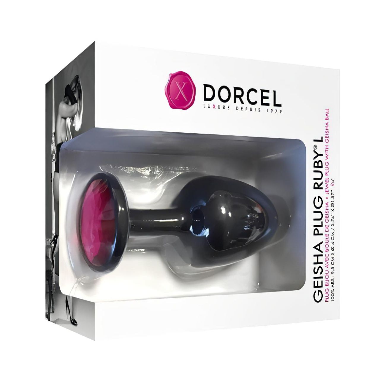 / Dorcel Geisha Plug Ruby L - pink köves anál plug (fekete) / Dorcel Geisha Plug Ruby L - pink köves anál plug (fekete)
