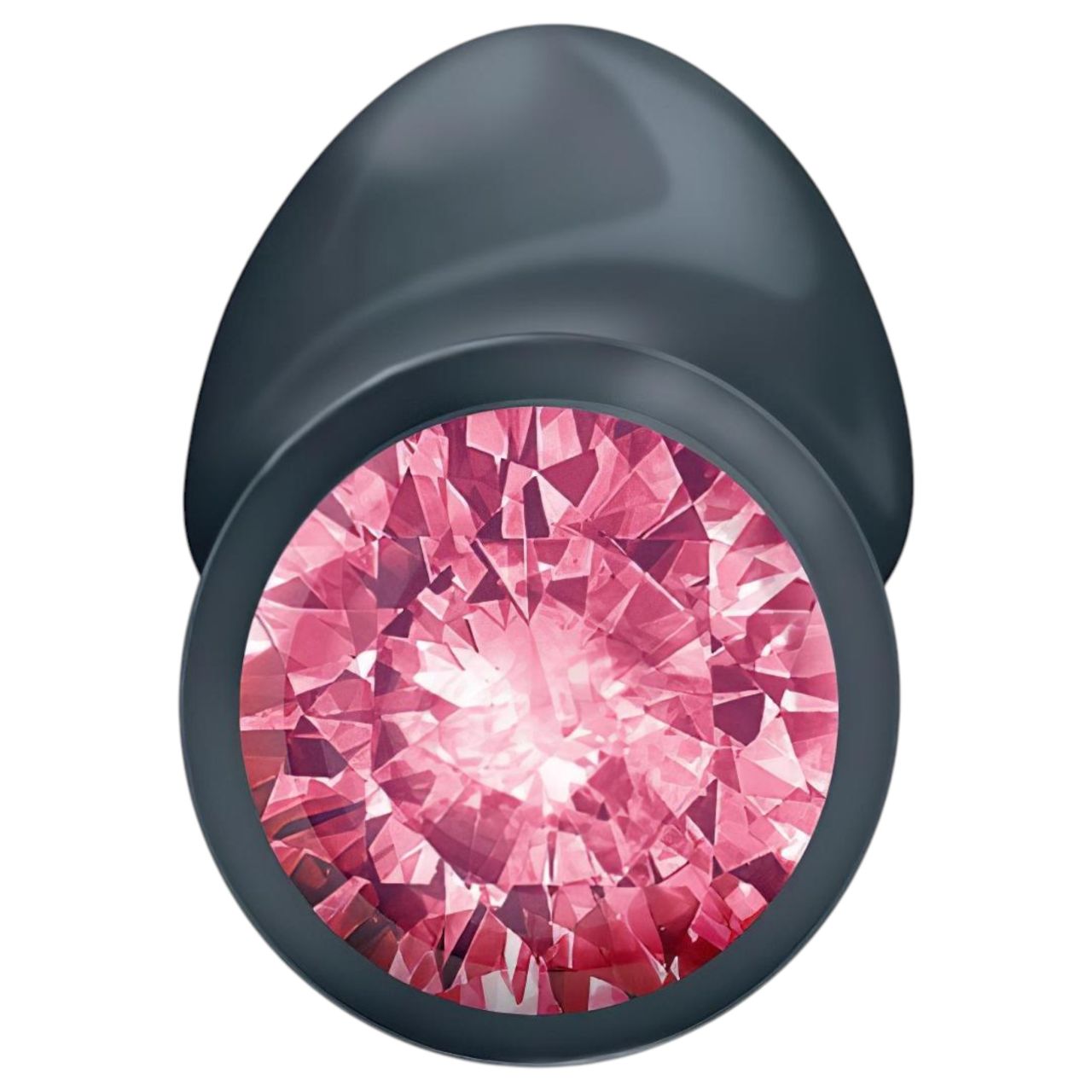 / Dorcel Geisha Plug Ruby L - pink köves anál plug (fekete)