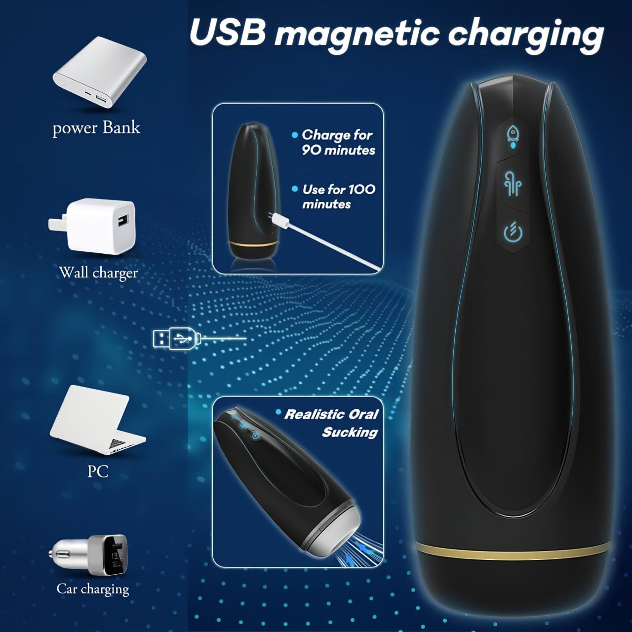 Sex HD Hawk - akkus, rezgő-szívó maszturbátor (fekete-fehér) Sex HD Hawk - akkus, rezgő-szívó maszturbátor (fekete-fehér)