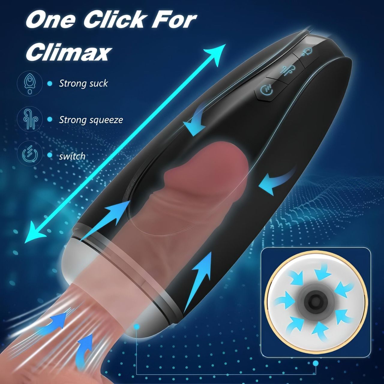 Sex HD Hawk - akkus, rezgő-szívó maszturbátor (fekete-fehér) Sex HD Hawk - akkus, rezgő-szívó maszturbátor (fekete-fehér)