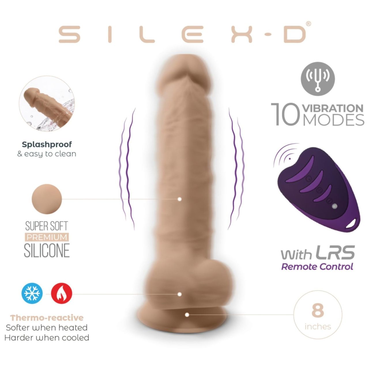 Silexd 8 - távirányítós, herés vibrátor (testszínű)