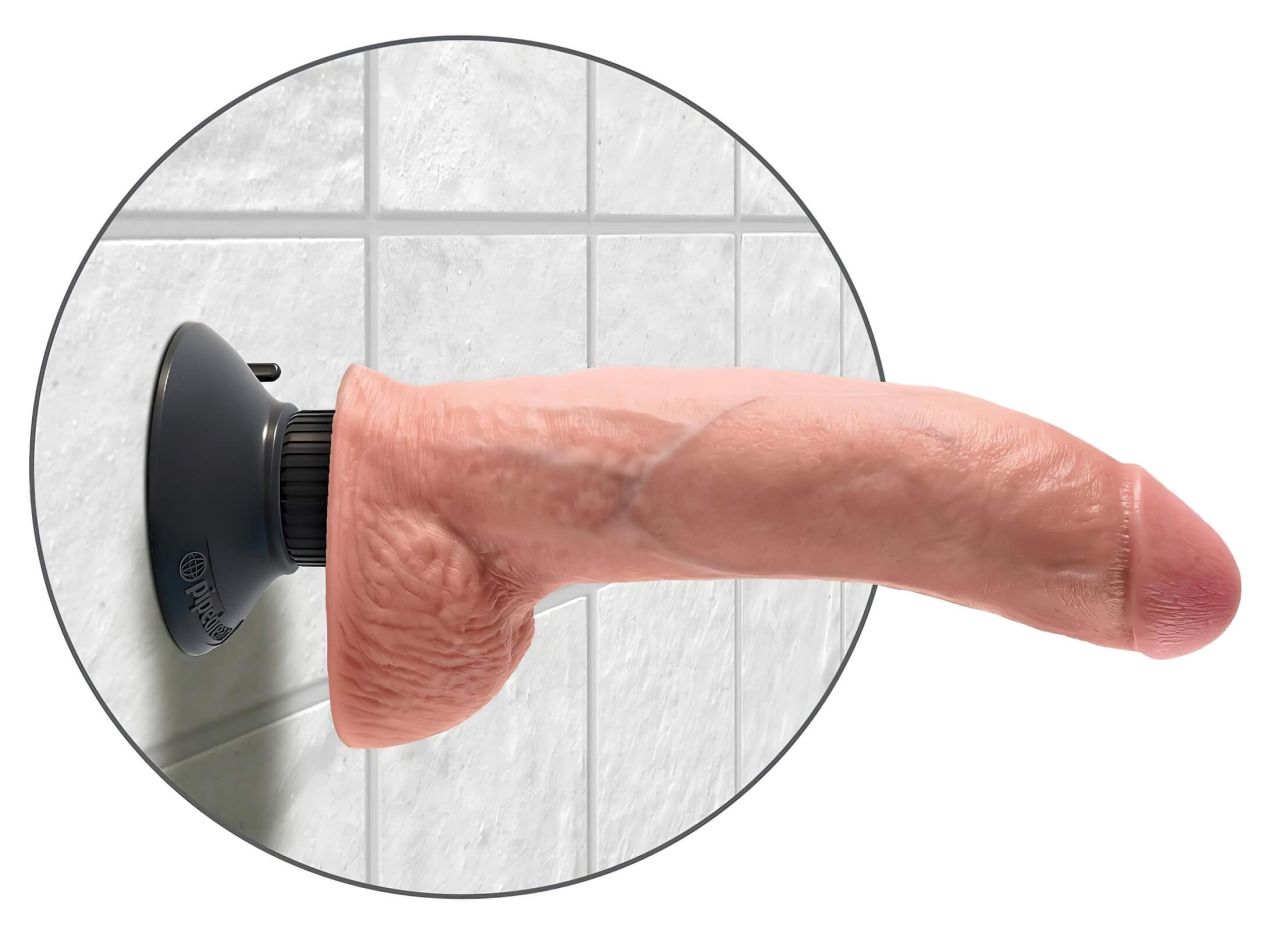 King Cock 9 - hajlítható, tapadókorongos vibrátor (26cm) - natúr King Cock 9 - hajlítható, tapadókorongos vibrátor (26cm) - natúr