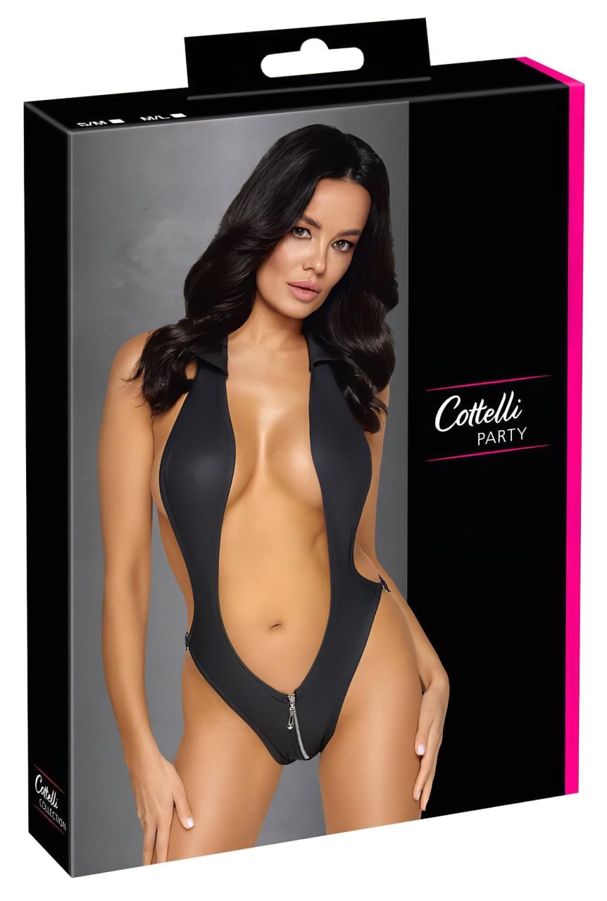 Cottelli Party - galléros body (fekete)