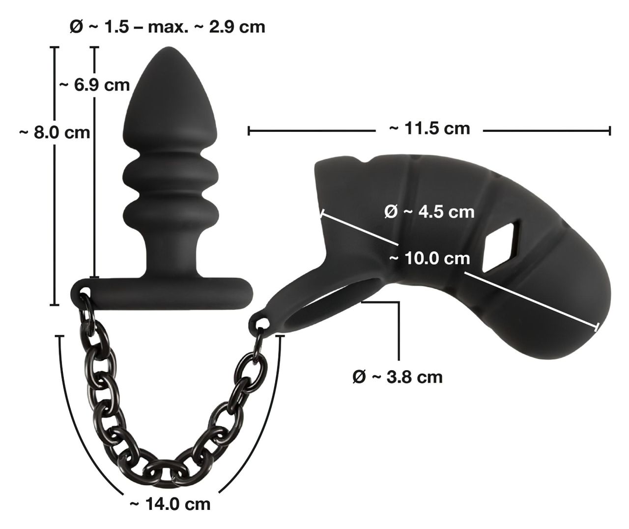 Black Velvets - szilikon pénisz ketrec anál pluggal (fekete) Black Velvets - szilikon pénisz ketrec anál pluggal (fekete)