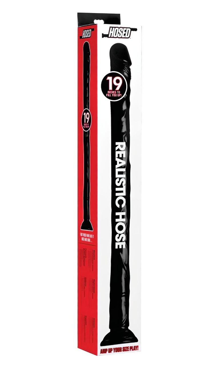 Hosed Anal Snake 19 - tapadókorongos anál dildó (fekete)