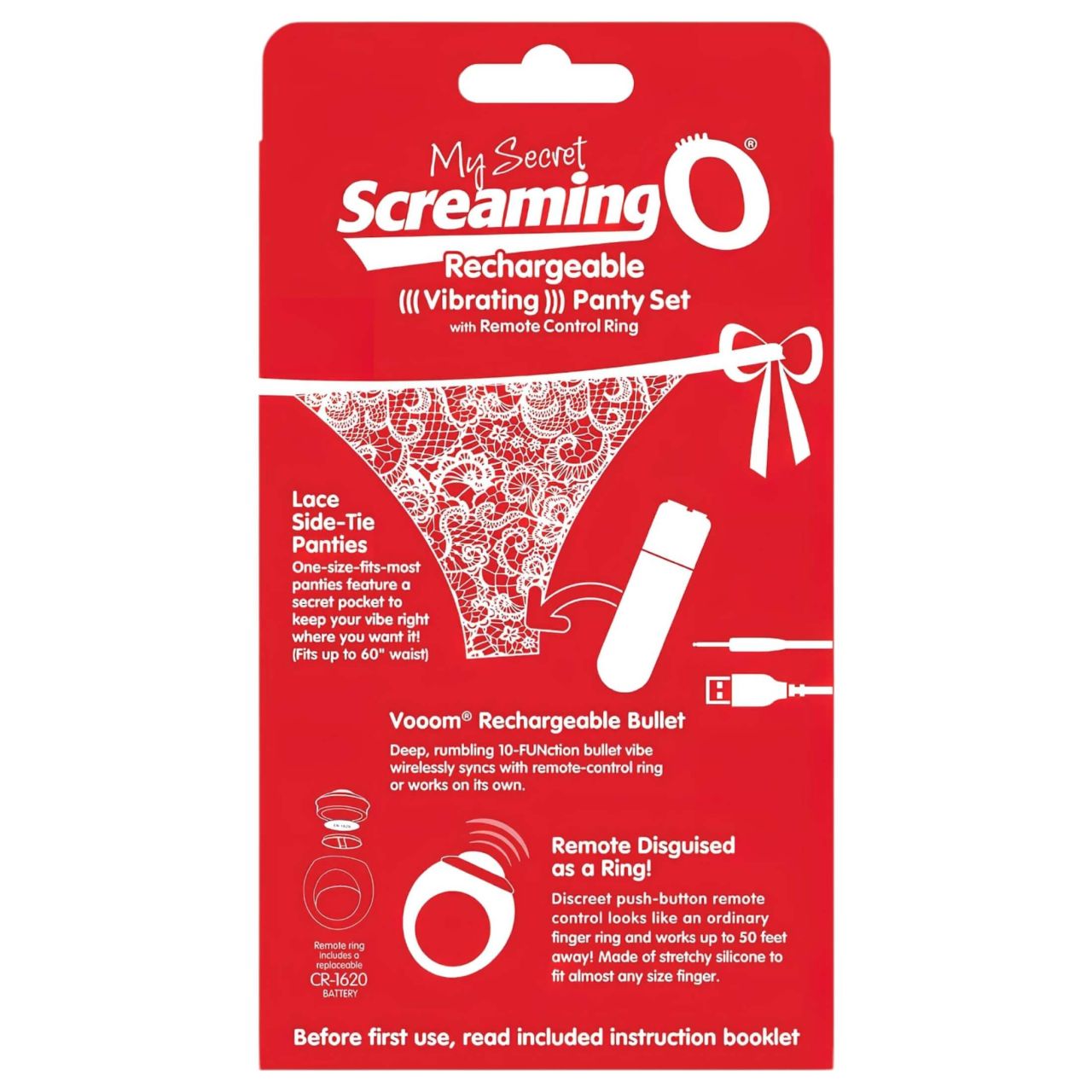 Screaming O Panty Set - vibrációs tanga (piros, S-L) Screaming O Panty Set - vibrációs tanga (piros, S-L)