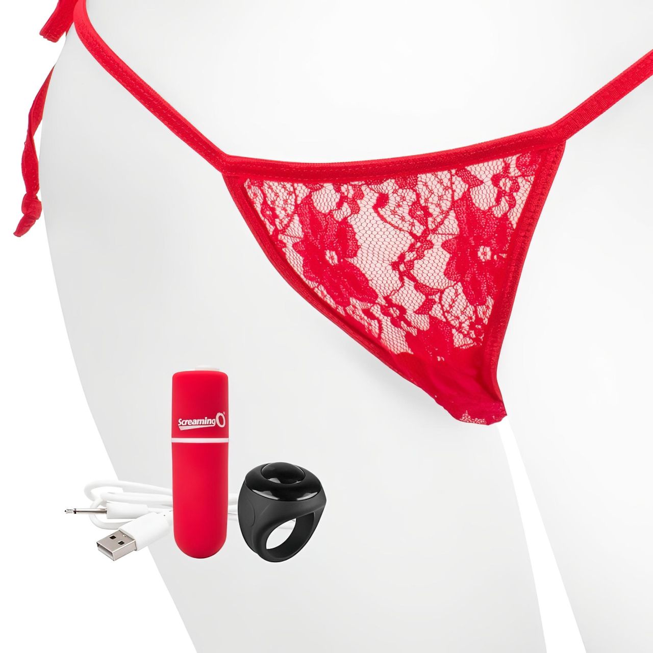 Screaming O Panty Set - vibrációs tanga (piros, S-L) Screaming O Panty Set - vibrációs tanga (piros, S-L)